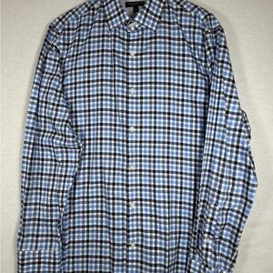 Banana Republic Navy and White Checkered Shirt